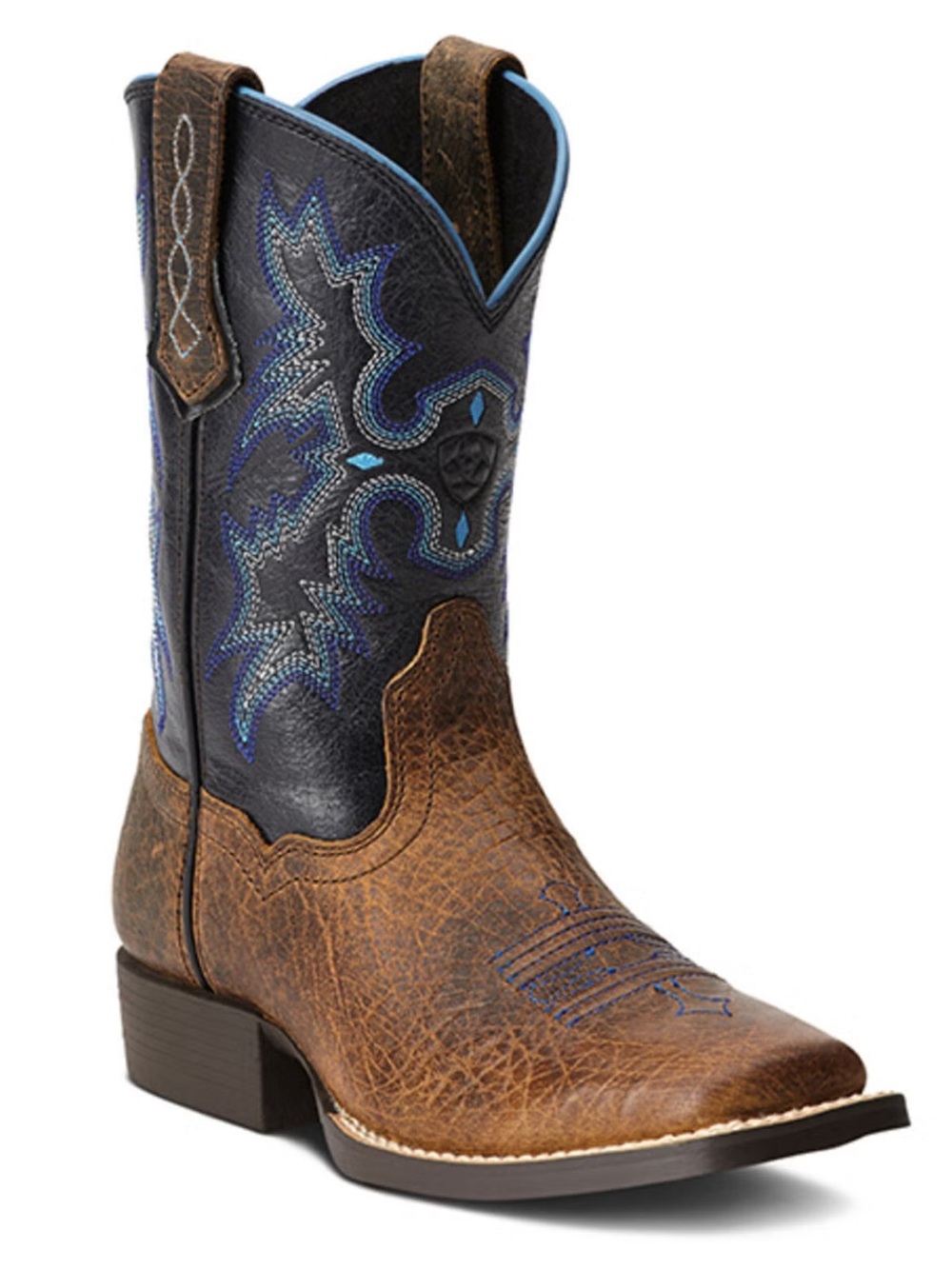 ARIAT BOYS' LEATHER TOMBSTONE WESTERN SQUARE TOE BOOTS Boys size 12